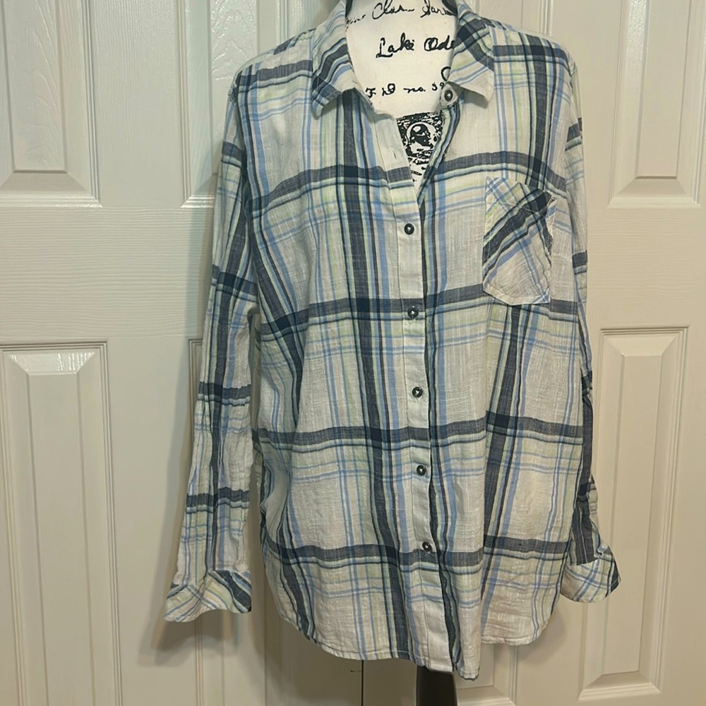 Naturals Plaid Blouse Top